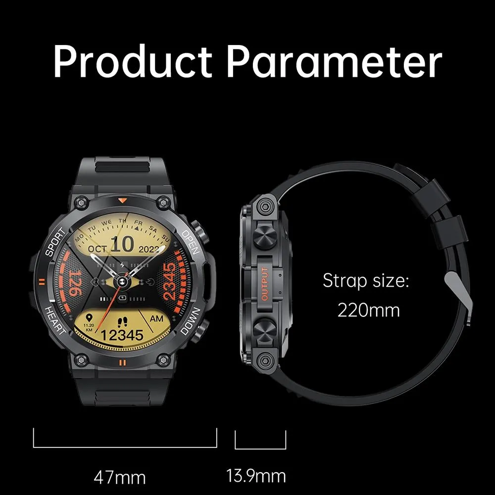 1.39 Inch Heart Rate / Blood Pressure / Blood Oxygen Monitoring Smart Calling Watch