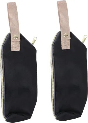 2pcs Portable Milk Bottle Pouch Insulated Feeding Bottle Bag for Care Compact Design for Stroller Diaper Bag Use Black Color