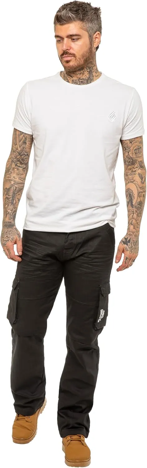 989Z ENZO Mens Cargo Combat Jeans Loose Fit Casual Denim Pants