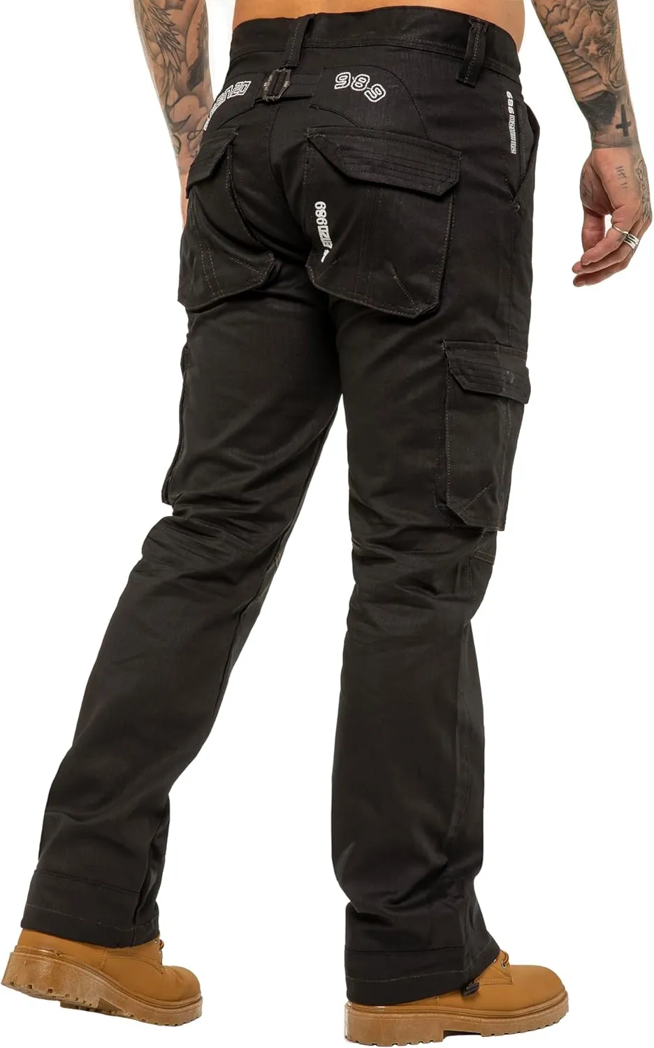 989Z ENZO Mens Cargo Combat Jeans Loose Fit Casual Denim Pants