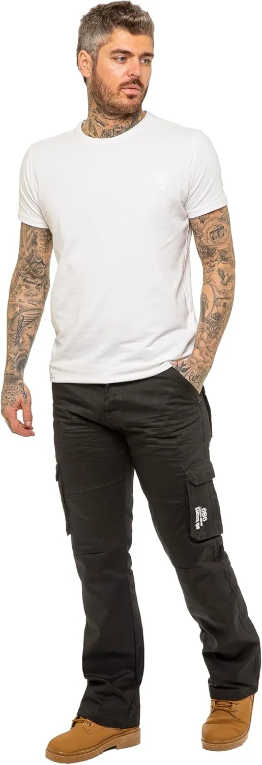 989Z ENZO Mens Cargo Combat Jeans Loose Fit Casual Denim Pants