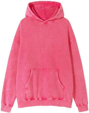 Acid Wash Vintage Hooded Sweatshirts Men Women Fashion Oversized Pullovers Sweatshirt Autumn Winter 450gsm Hoodies
