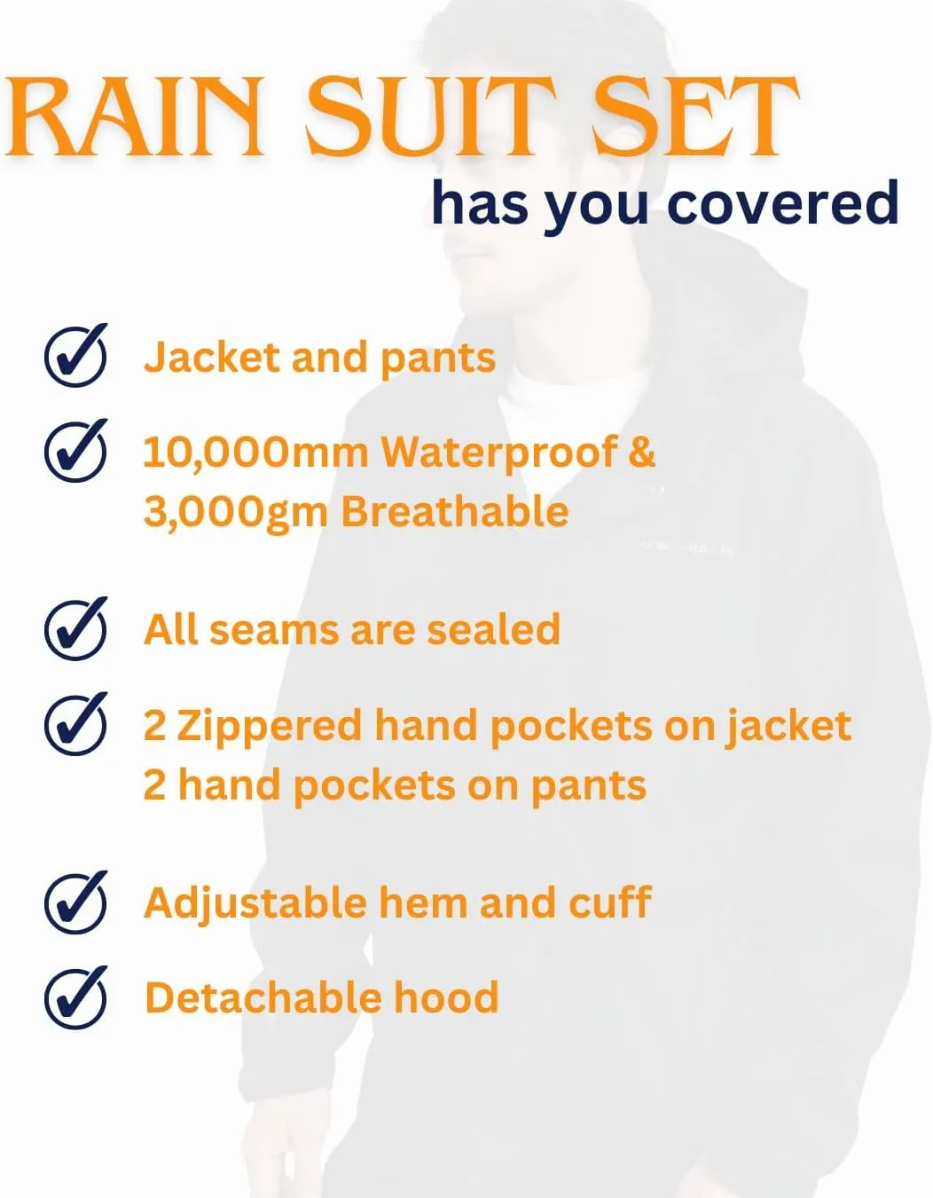 Acme Projects Women's Rain Suit (Jacket   Pants), 100% Waterproof, Breathable, Taped Seam, 10000mm/3000gm, YKK Zipper