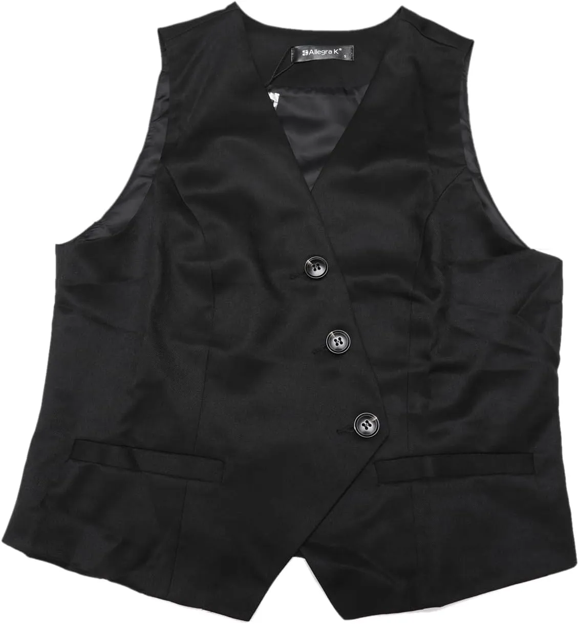 Allegra K Sleeveless Suit Vest for Women's V-Neck Button-Down Sleeveless Work Business Blazer Vests Waistcoat