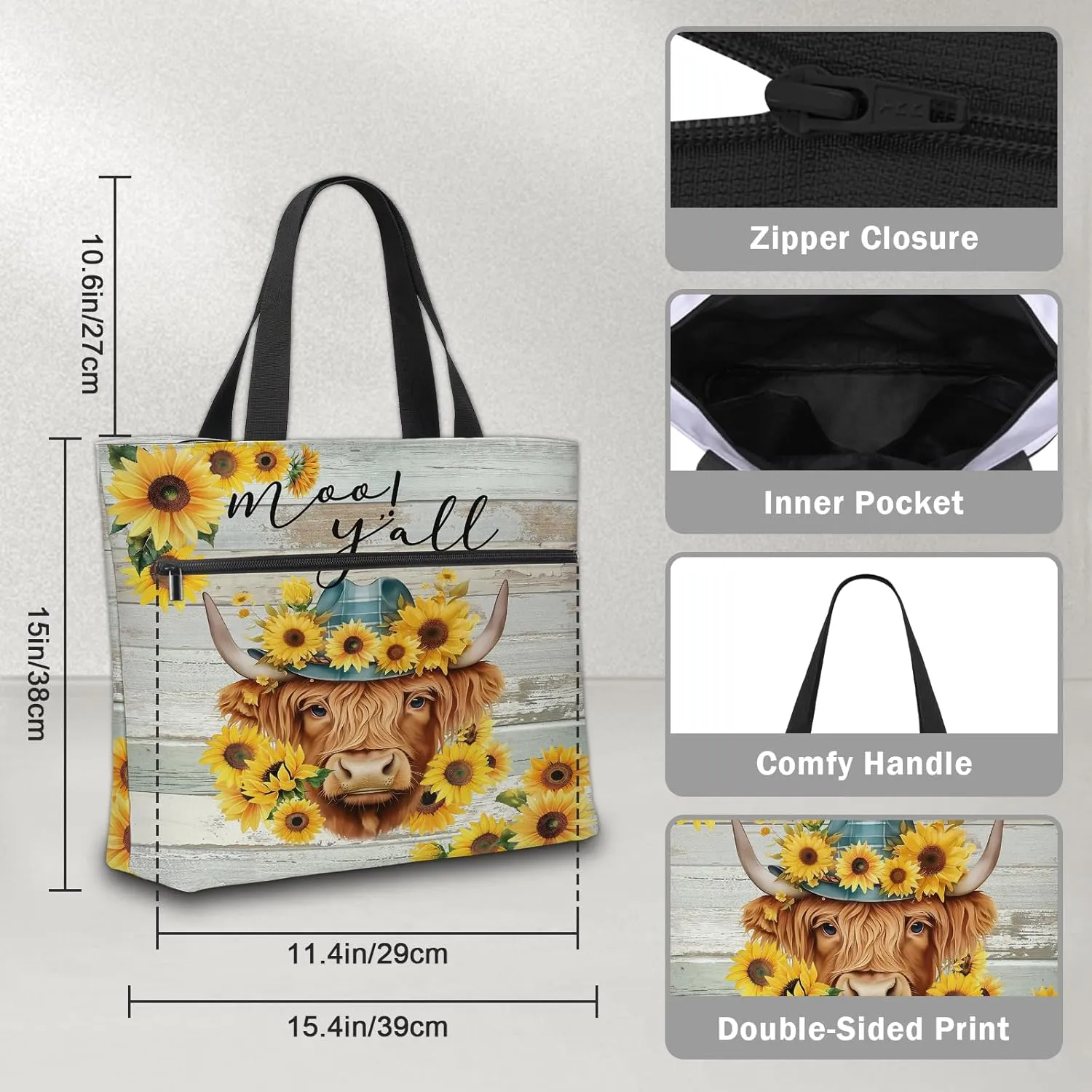 Animal Gifts Tote Bag, Animal Reusable Grocery Handbag For Women, Travel Beach Bag