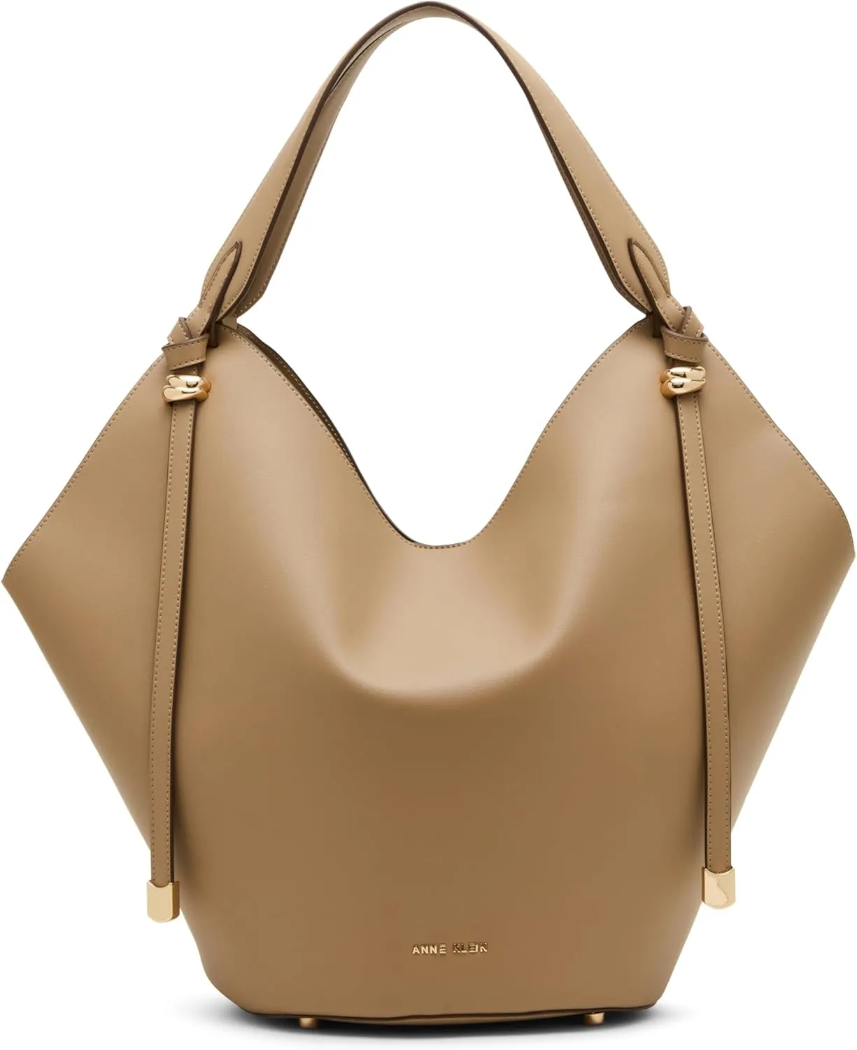 Anne Klein Large Hobo Tote with Pouch, Truffle