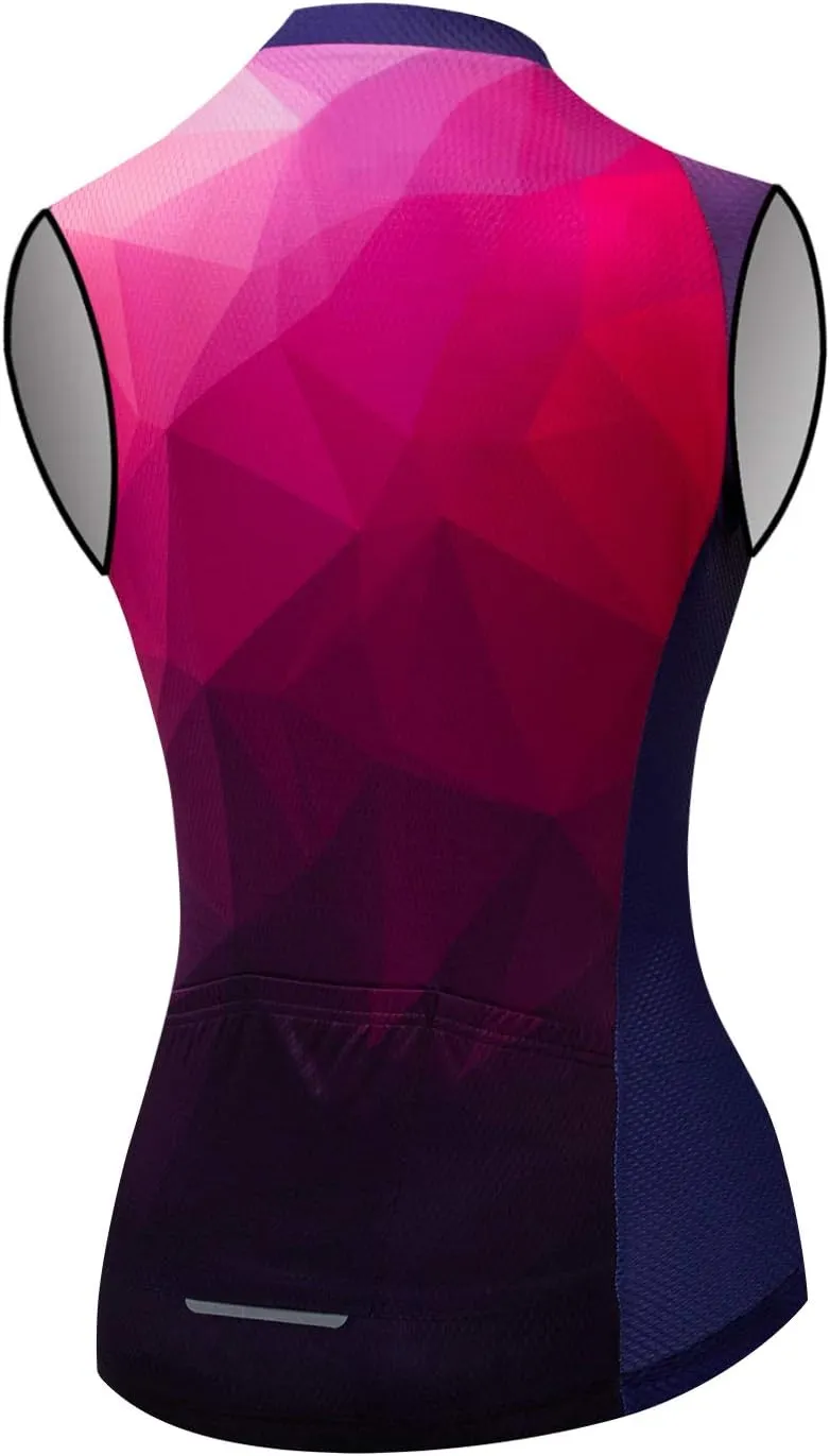 Aogda Cycling Jerseys Women Bike Shirts Team Biking Sleeveless Tops Bicycle Vests Clothing