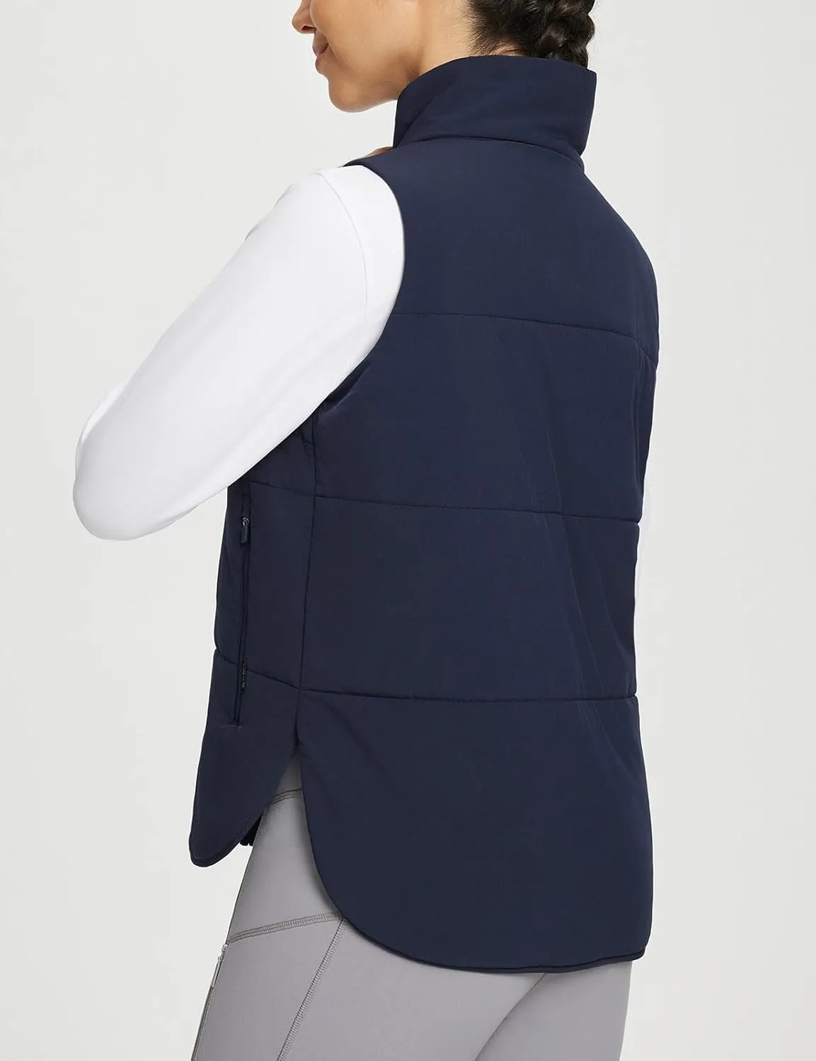 baleaf Women's Lightweight Puffer Vest Running Sleeveless Jacket Fall Winter Warm Vests Stand Collar