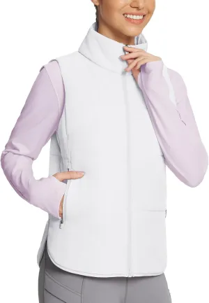 baleaf Women's Lightweight Puffer Vest Running Sleeveless Jacket Fall Winter Warm Vests Stand Collar