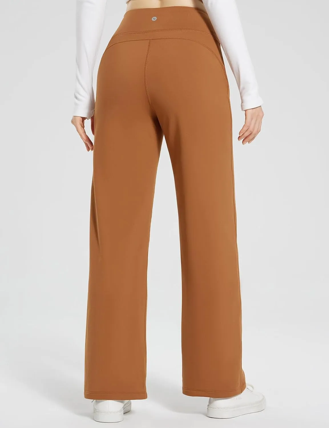 baleaf Womens Winter Pants Fleece Lined Wide Leg Sweatpants with Pockets Warm Yoga Lounge Drawstring