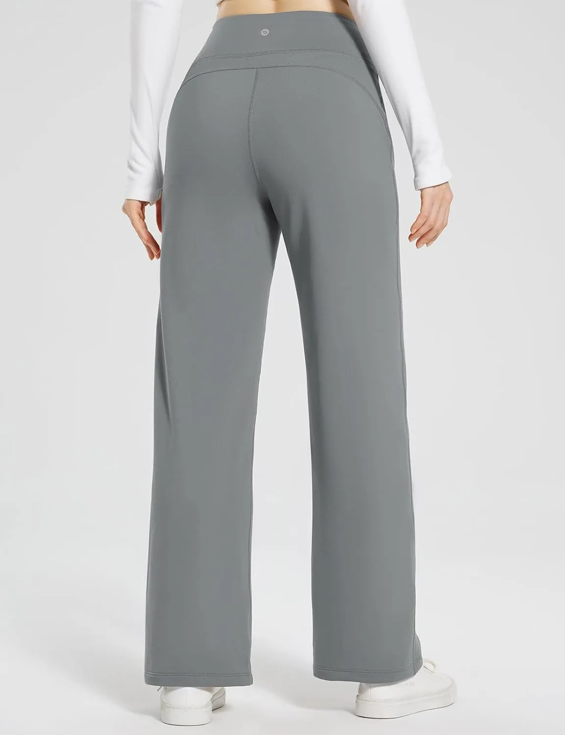baleaf Womens Winter Pants Fleece Lined Wide Leg Sweatpants with Pockets Warm Yoga Lounge Drawstring