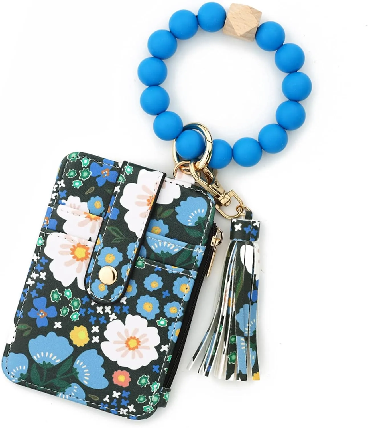 Beaded Keychain Wristlet, Wristlet Keychain with Wallet, Christmas Gift for Familt Stocking Stuffers