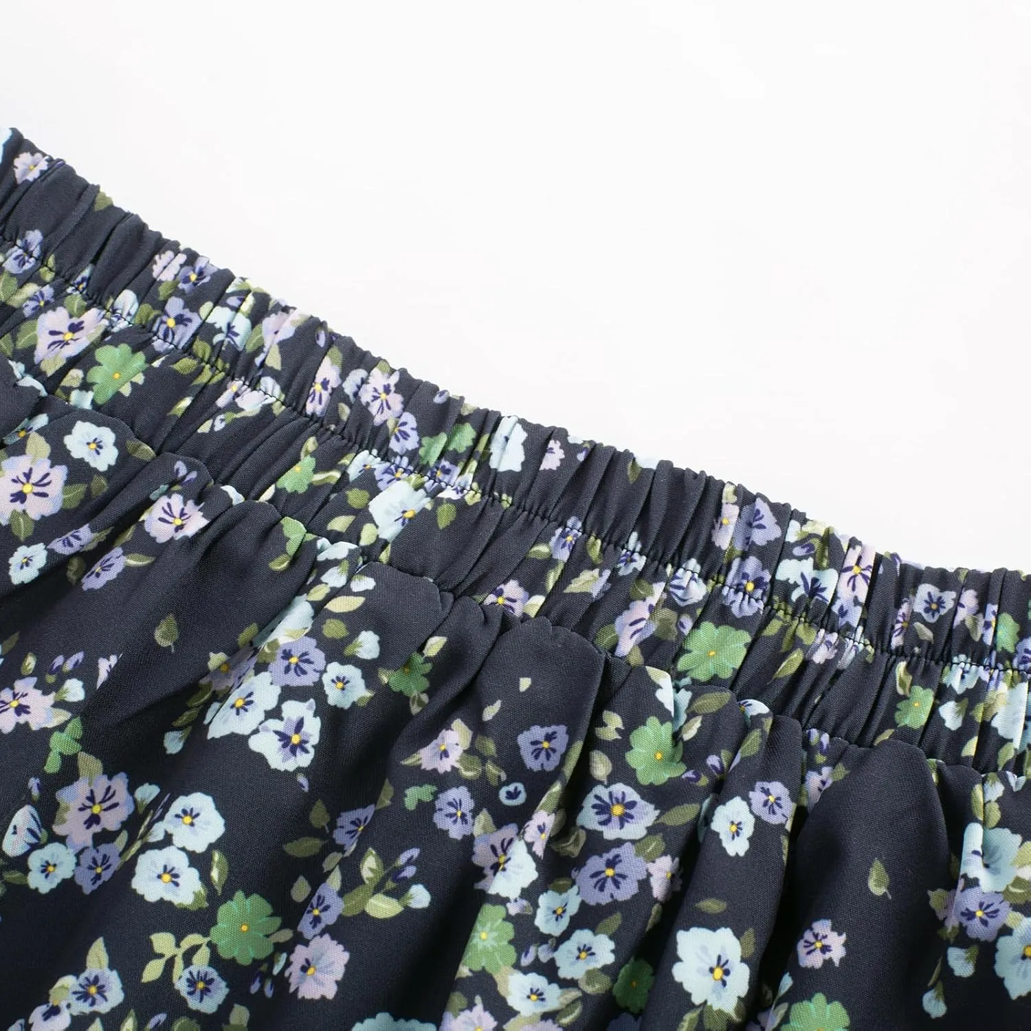 Belle Poque Womens Summer Floral Mini Skirt Casual High Waist Ruffle Flowy Boho Short Skirts