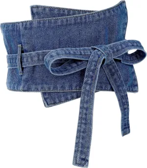 BESTOYARD Women's Denim Corset Belts Jean Waist Belt, Steampunk Decorative Corset Waistband for Skirts, Shirts, Ladies Dresses