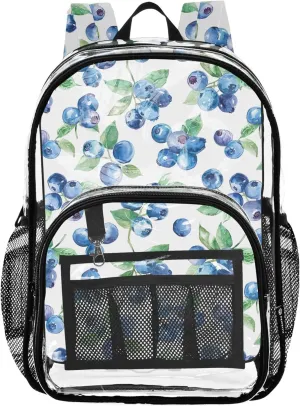 Blueberries Blue Backpack for School Kids, Plastic Backpack, Backpack Clear, Bags for Kids