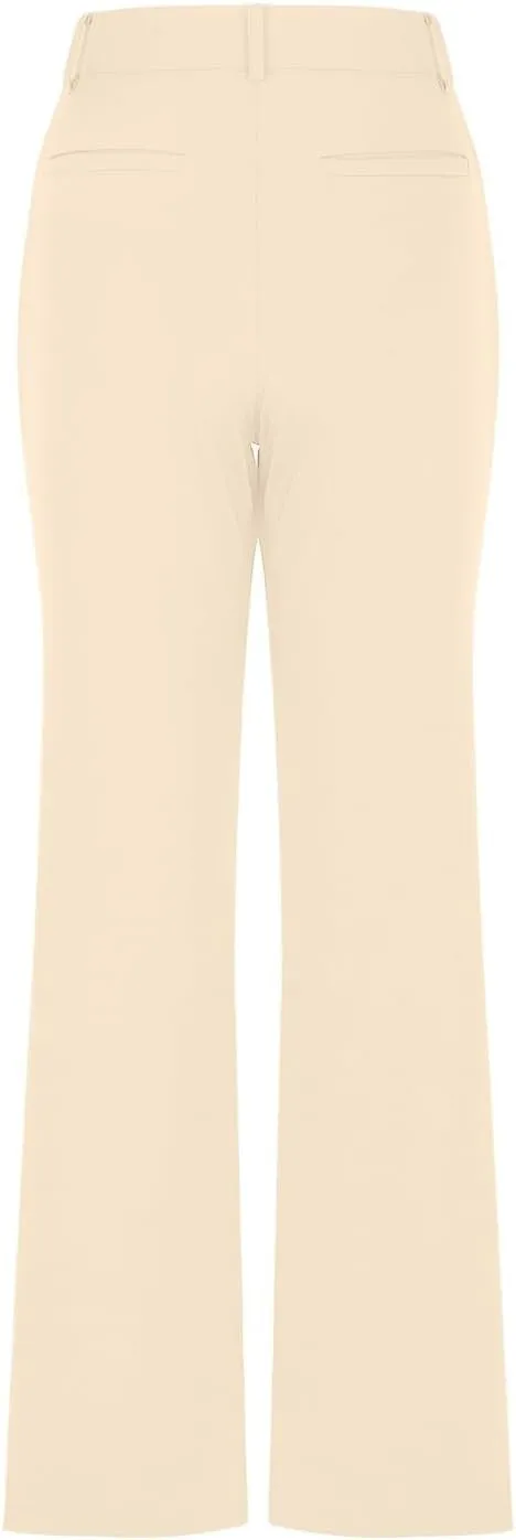 Bootcut Dress Pants for Women Business Casual High Waist Regular Fit Work Pants Elegant Office Trousers with Pockets