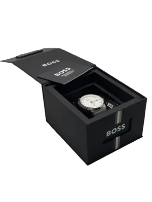 BOSS Candor Auto 41mm White Dial Bracelet Watch