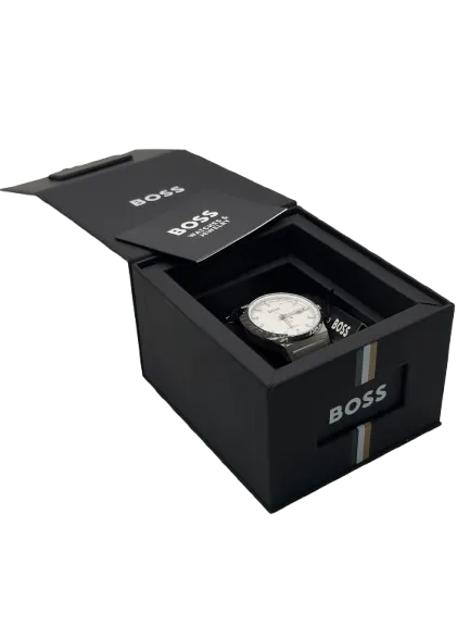 BOSS Candor Auto 41mm White Dial Bracelet Watch