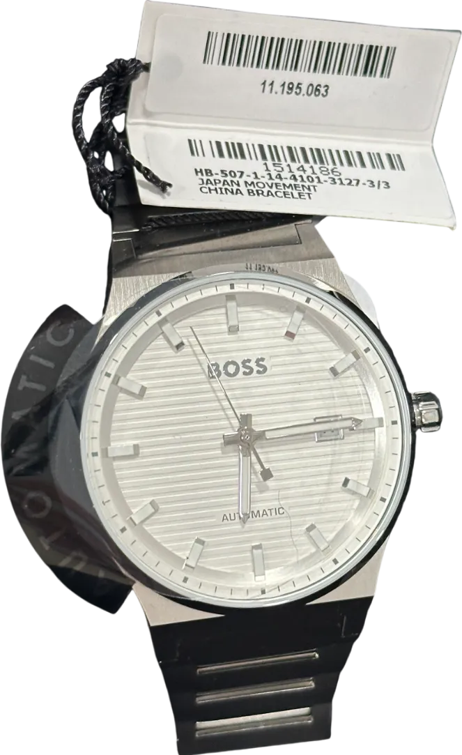 BOSS Candor Auto 41mm White Dial Bracelet Watch