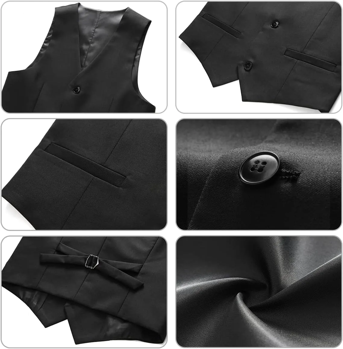 Boy Suits 2 Piece Slim Fit Formal Set with Vest Pants for Kids Wedding Ring Bearer Party Dresswear Outfit