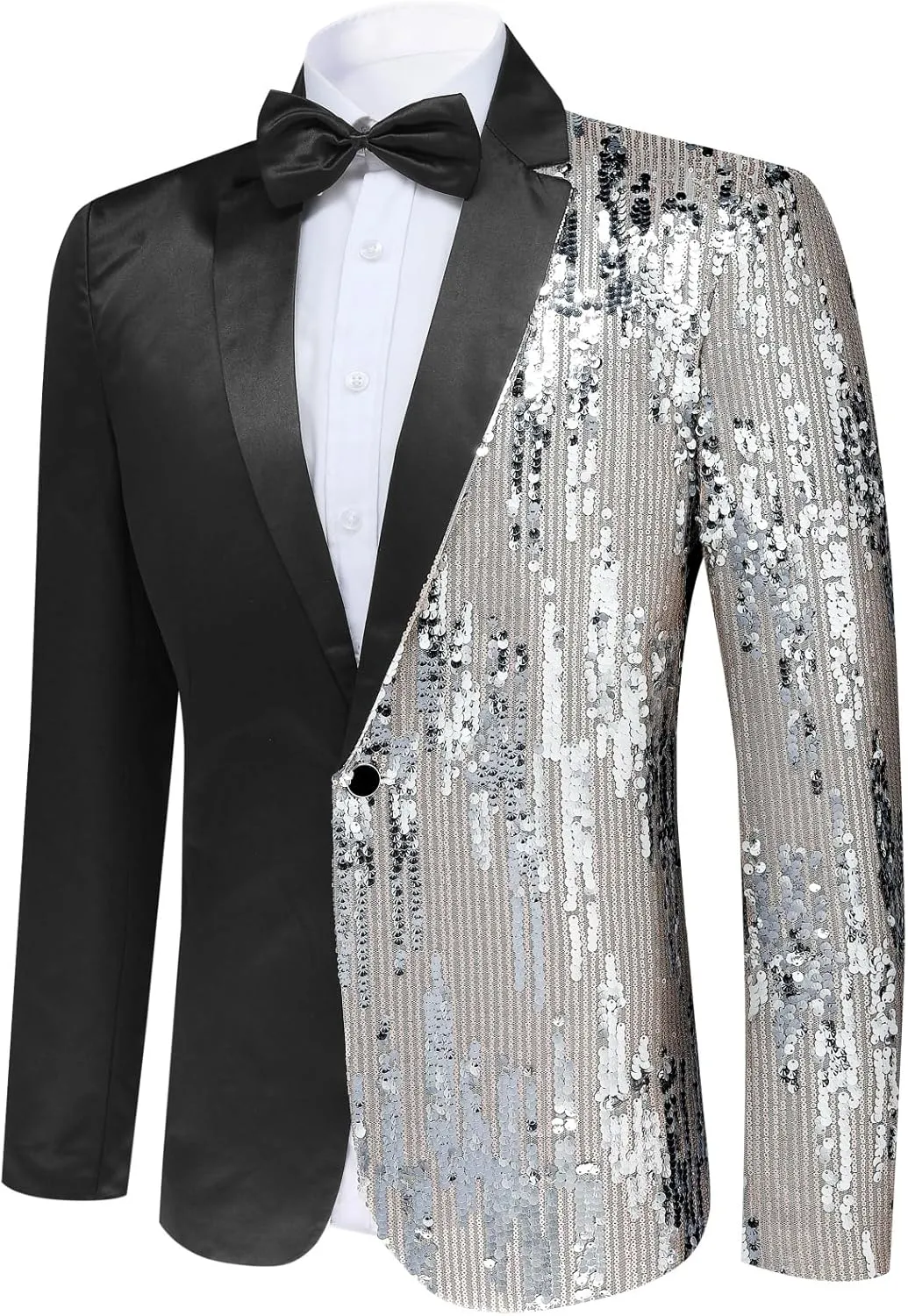 Boyland Men's Tux Dress Blazer Gold Sequins Floral Suit Party Dinner Prom Slim Fit Stylish Blazer Sport Coat