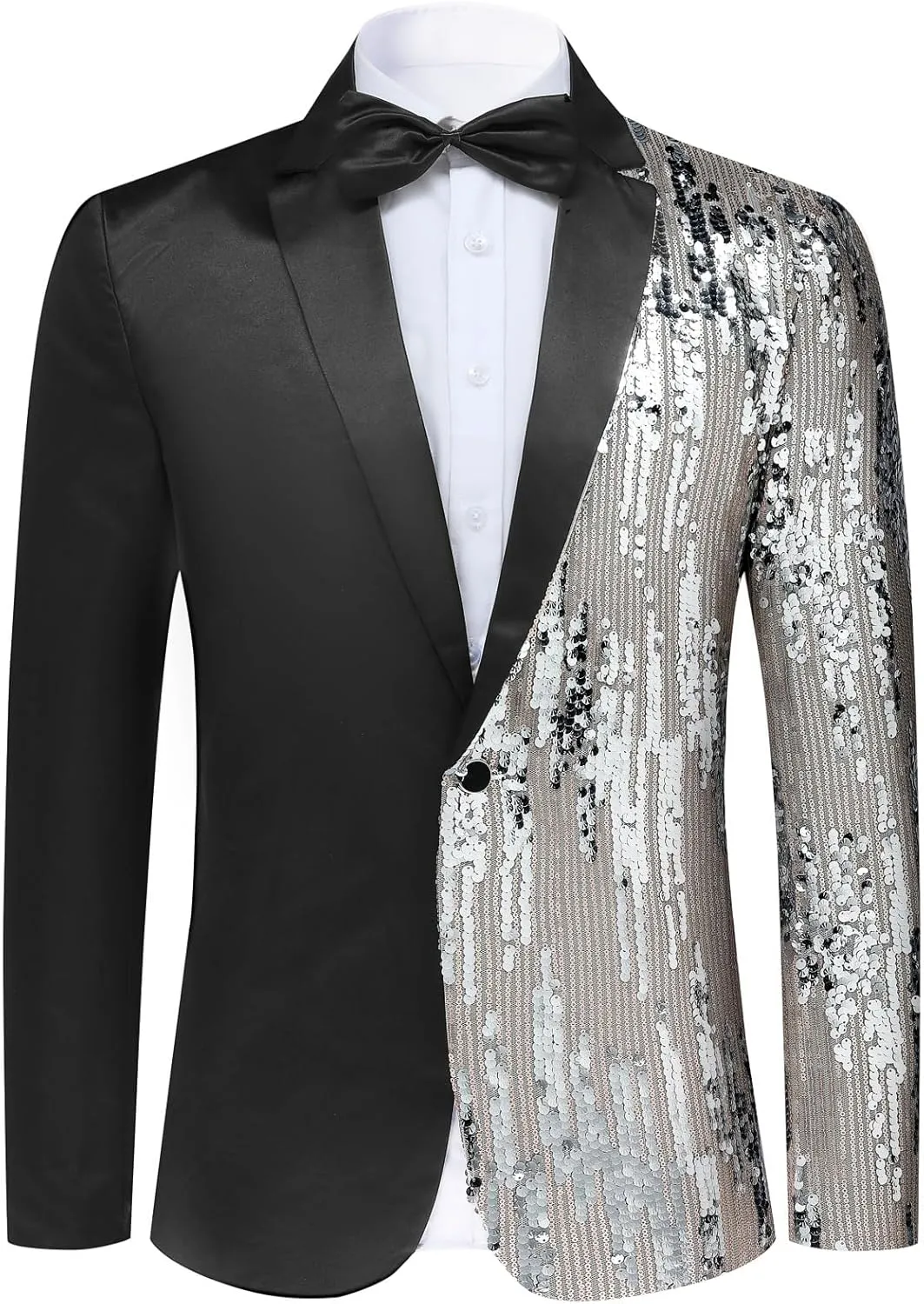 Boyland Men's Tux Dress Blazer Gold Sequins Floral Suit Party Dinner Prom Slim Fit Stylish Blazer Sport Coat