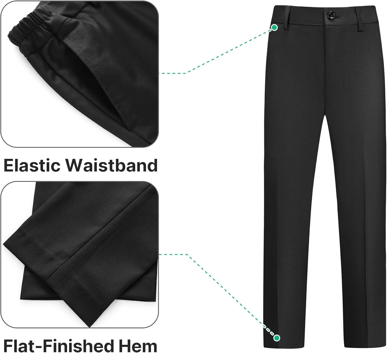 Boys Tuxedo Suit Set Slim Fit Sizes 4-18 Blazer Vest Pants 3 Piece Formal Wedding Outfit for Kids
