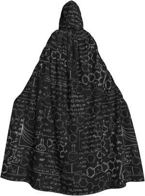 BREAUX Abstract Science Chemistry print Halloween Adult Hooded Cloak Cape for Parties Carnival Cosplay Costumes Stage Decorations
