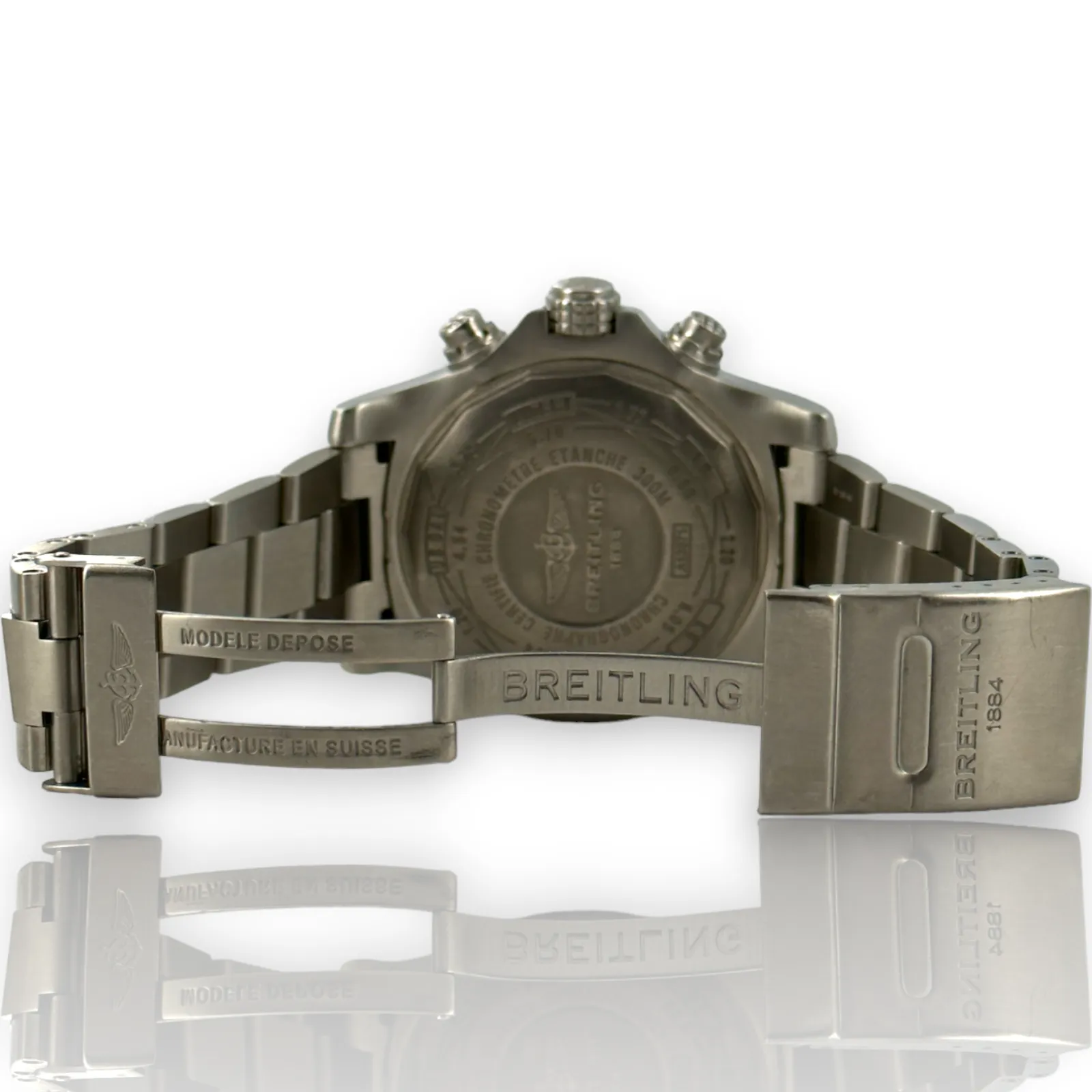 Breitling Super Avenger II A13371 Blue Dial 48mm Chronograph Steel Watch
