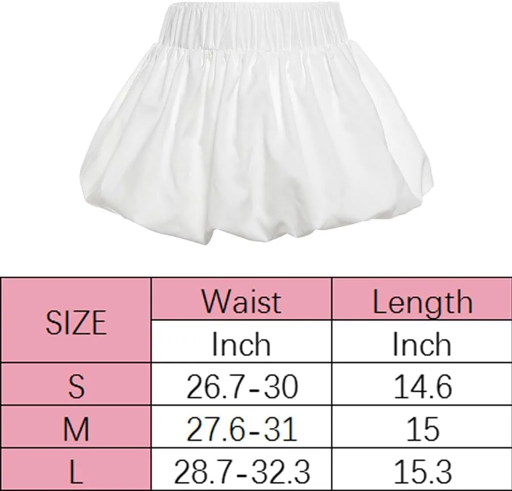 Bubble Mini Skirt Y2K Ruffle Short Skirts Pleated Puffy Balloon Skirt Streetwear