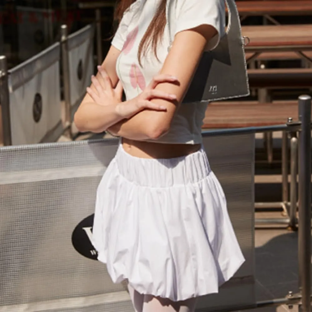 Bubble Mini Skirt Y2K Ruffle Short Skirts Pleated Puffy Balloon Skirt Streetwear