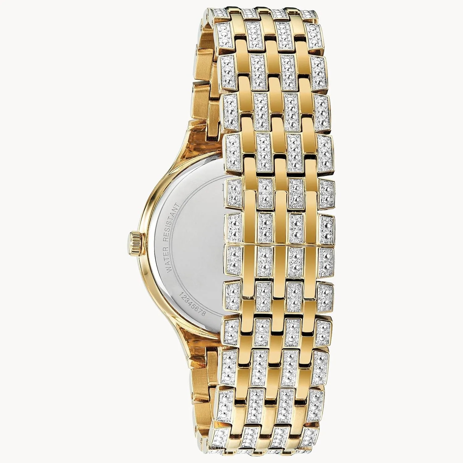 Bulova Crystal Pave 3-Hand Quartz Slim Case Watch