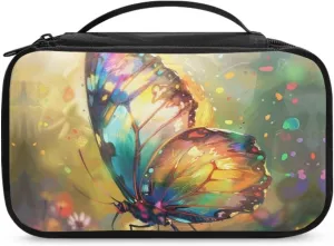 Butterfly Large Capacity Travel Cosmetic Bag Womens Adults Makeup Storage Bag Makeup Organizer Travel Bag Multipurpose Gift for Wives,Ladies and Girls or That Special Person In Your Life
