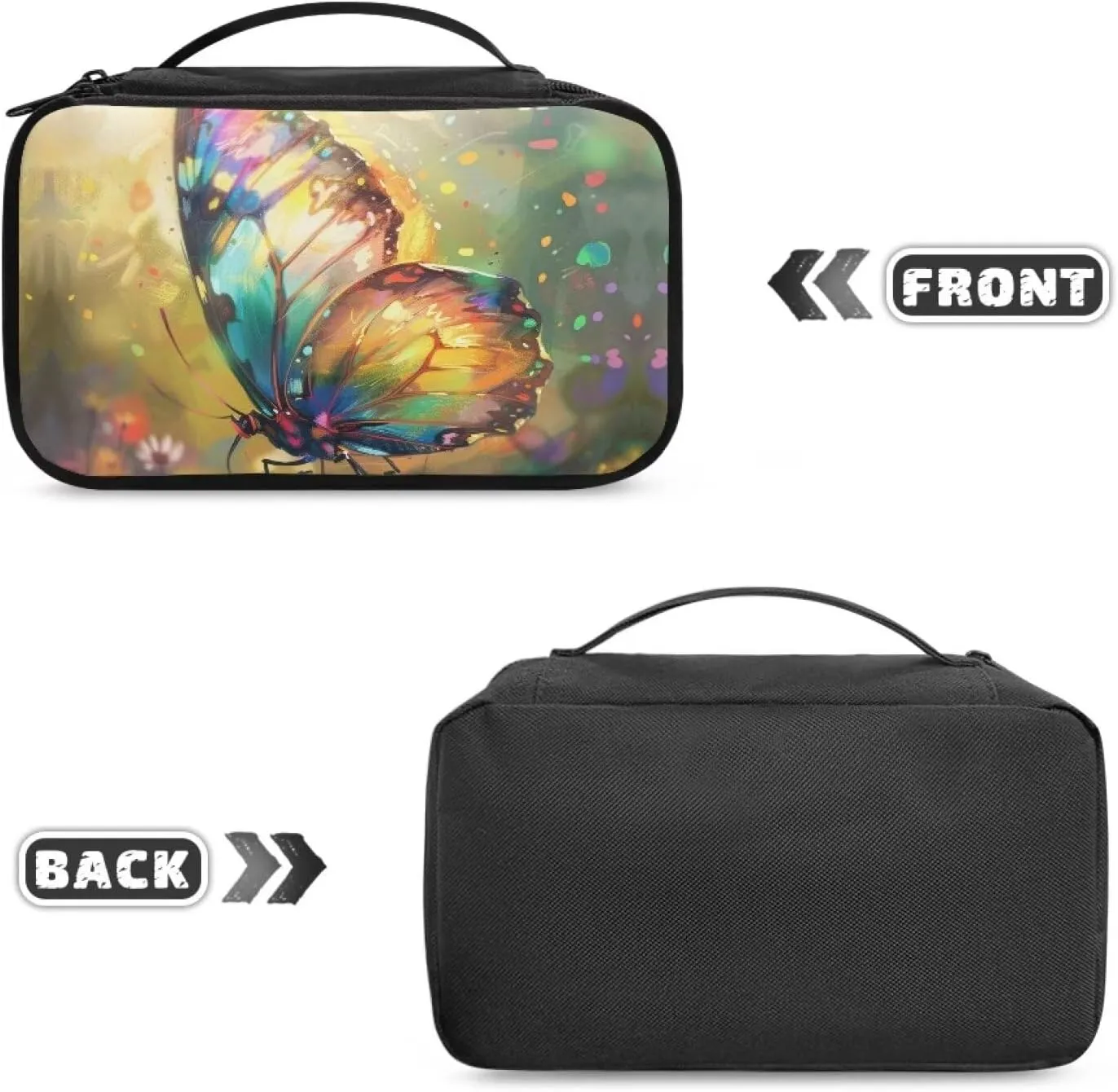 Butterfly Large Capacity Travel Cosmetic Bag Womens Adults Makeup Storage Bag Makeup Organizer Travel Bag Multipurpose Gift for Wives,Ladies and Girls or That Special Person In Your Life