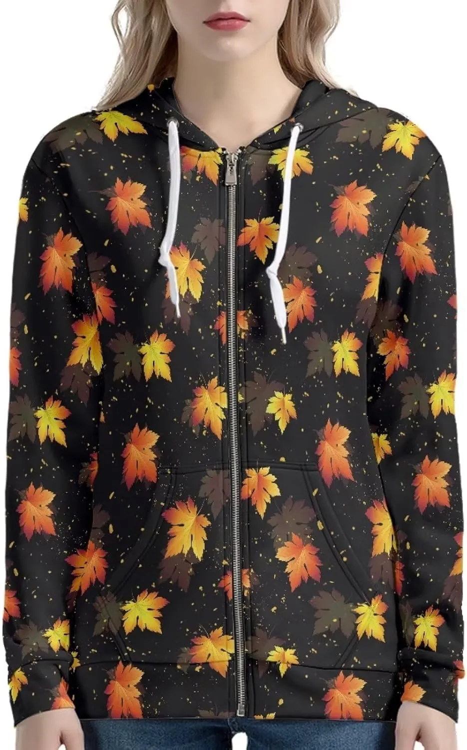 Buybai Women Fashion Hoodies Zip up Plus Size Sweatshirts with Front Pocket Oversized