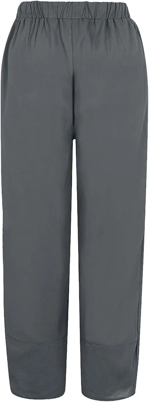 Capri Pants for Women Palazzo Lounge Pants Wide Leg Printed Cropped Bottoms Baggy Trousers Sweatpants with Pockets