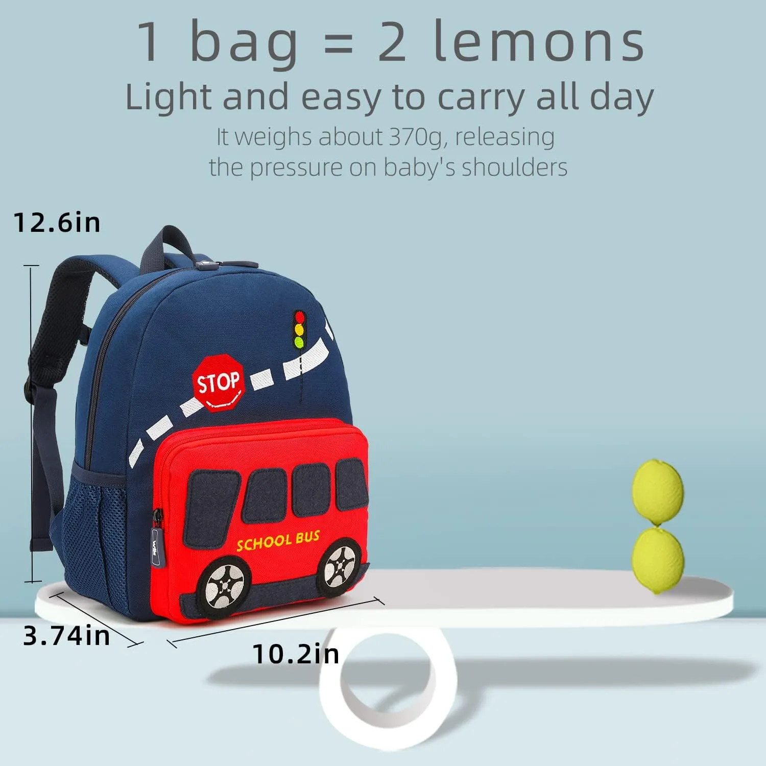 Car Dinosaur Kids Toddler Backpack for Boys and Girls Children Waterproof Preschool Bag(Red Scool Bus)