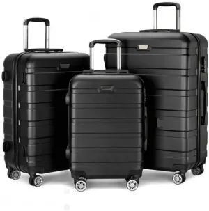 Carry-on Suitcase Luggage Luggage ABS 3 Piece Set With Lock Spinner 20in 24in 28in,Lightweight Luggages For Travel Carry-on Suitcases Carry On Luggages (Color : Black, Size : 20 24 28inch)