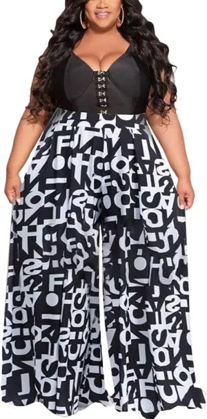 Casual Palazzo Pants for Women Lounge Pants Wide Leg Trousers Women Skirt Pants with Elastic Waistband