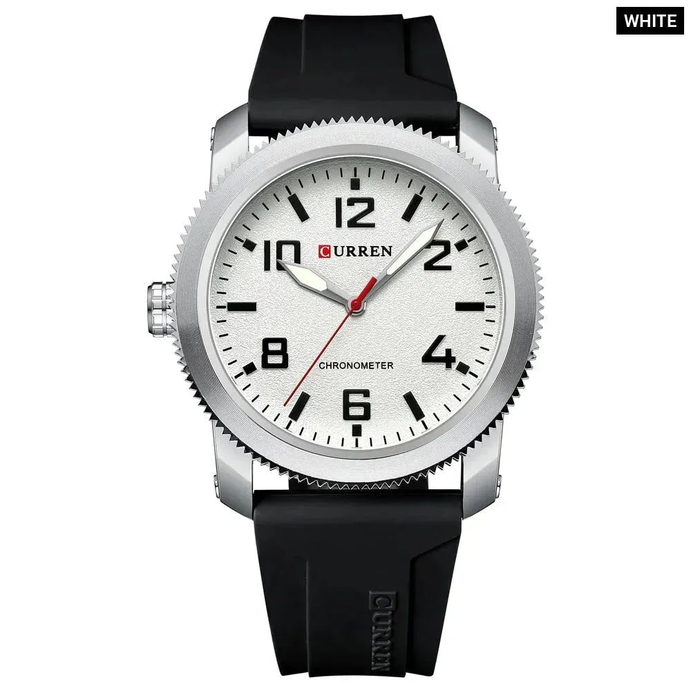 Casual Watches and Stylish Silicone Strap Case with Gears Design Quartz Wristwatch for Men