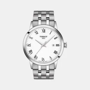 Classic Dream Men's White Dial Analog Stainless Steel Watch T1294101101300