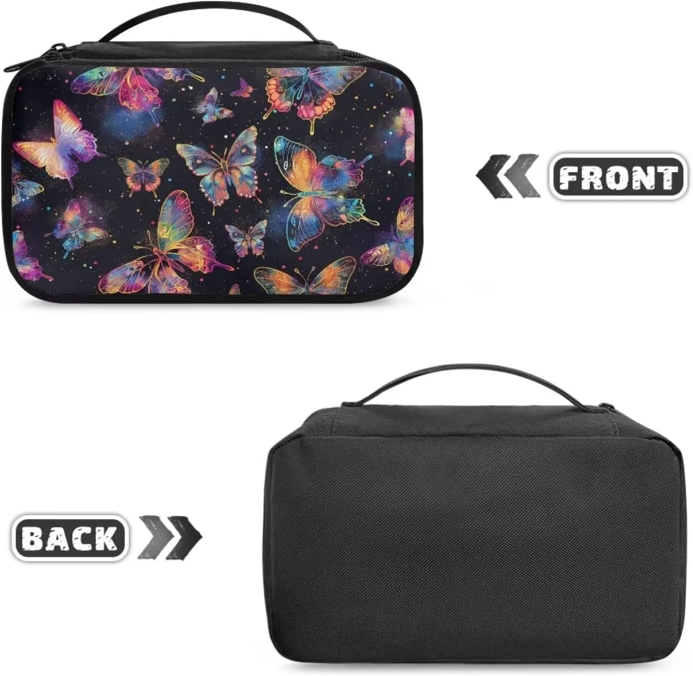 Colorful Butterfly Makeup Organizer Travel Makeup Bag with Compartments Make Up Travel Bag Women Makeup Pouch As A Toiletry Bag,Purse,Preppy Makeup Bag,Bathroom Bag
