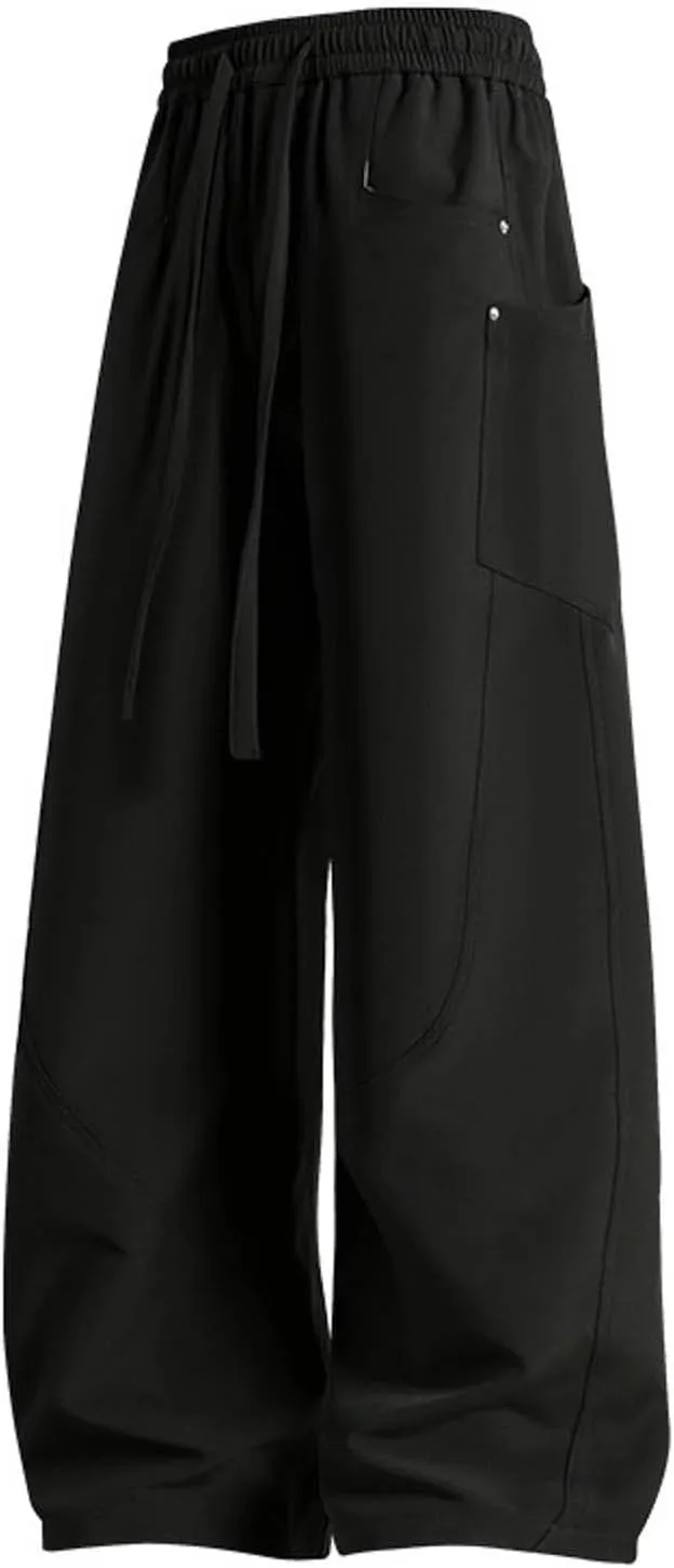 Compression Pants Men Baggy Jeans Working Shorts Stretch Elastic Waist Outfits Wide Leg Casual Resort Wear Big