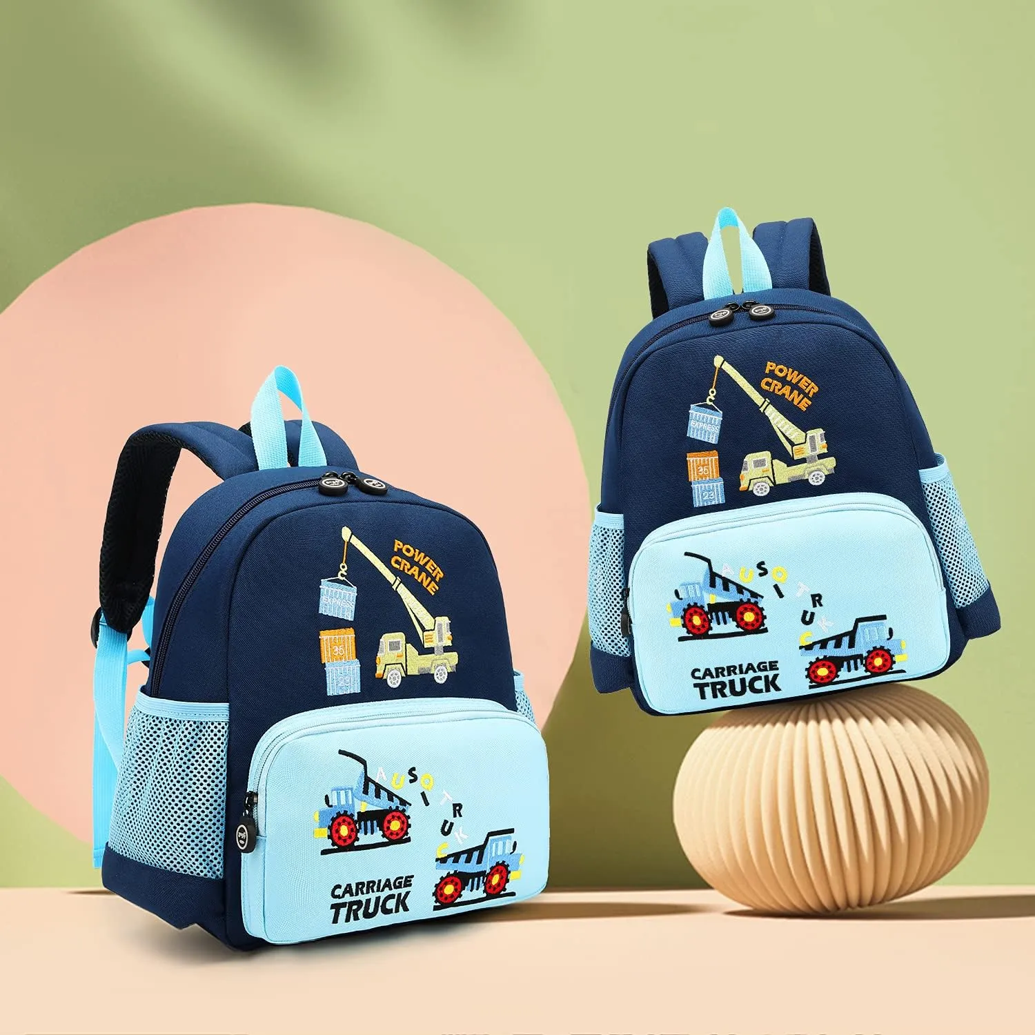 Cute Zoo Little 3d Backpack Kids Backpack for Boys and Girls Toddler Backpack Waterproof Preschool(Blue Hoist)