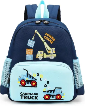 Cute Zoo Little 3d Backpack Kids Backpack for Boys and Girls Toddler Backpack Waterproof Preschool(Blue Hoist)