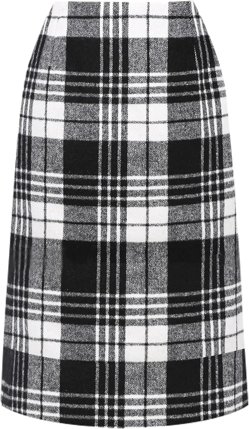 CYCLAMEN Women's Plaid Skirt High Waisted Bodycon Pencil Mini Midi Skirts 2024 Fall Winter A Line Wool Skirt