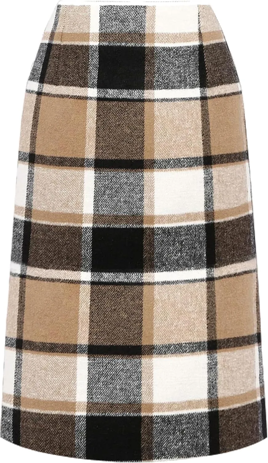 CYCLAMEN Women's Plaid Skirt High Waisted Bodycon Pencil Mini Midi Skirts 2024 Fall Winter A Line Wool Skirt