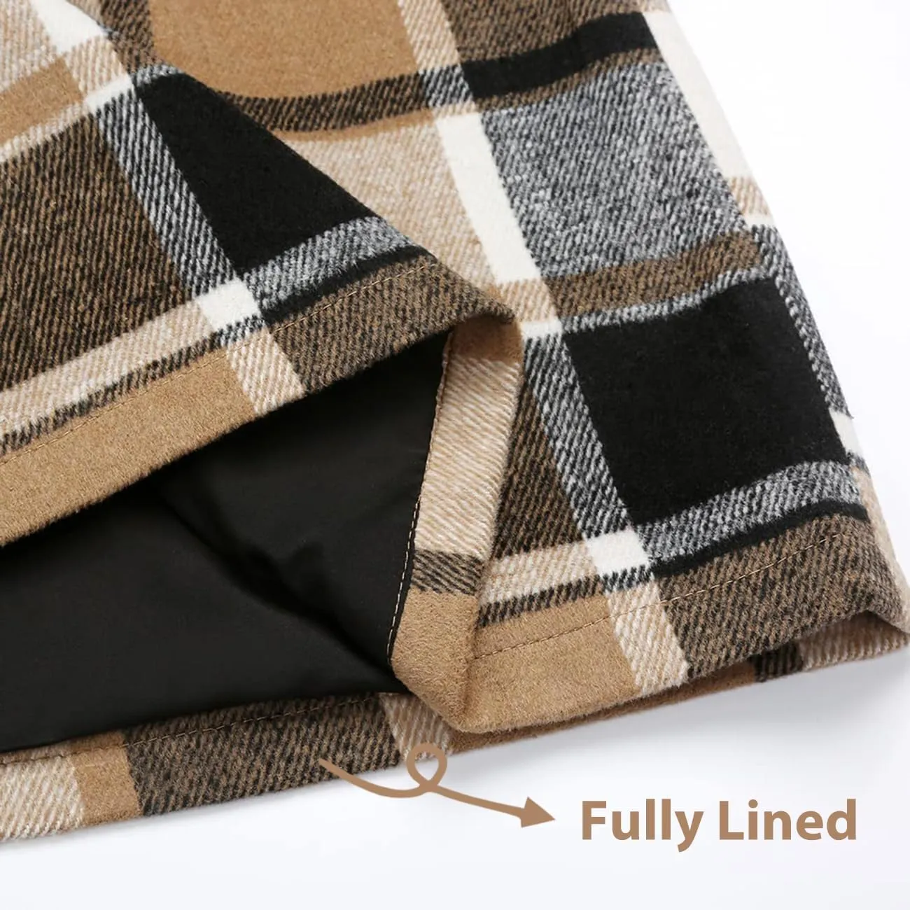 CYCLAMEN Women's Plaid Skirt High Waisted Bodycon Pencil Mini Midi Skirts 2024 Fall Winter A Line Wool Skirt