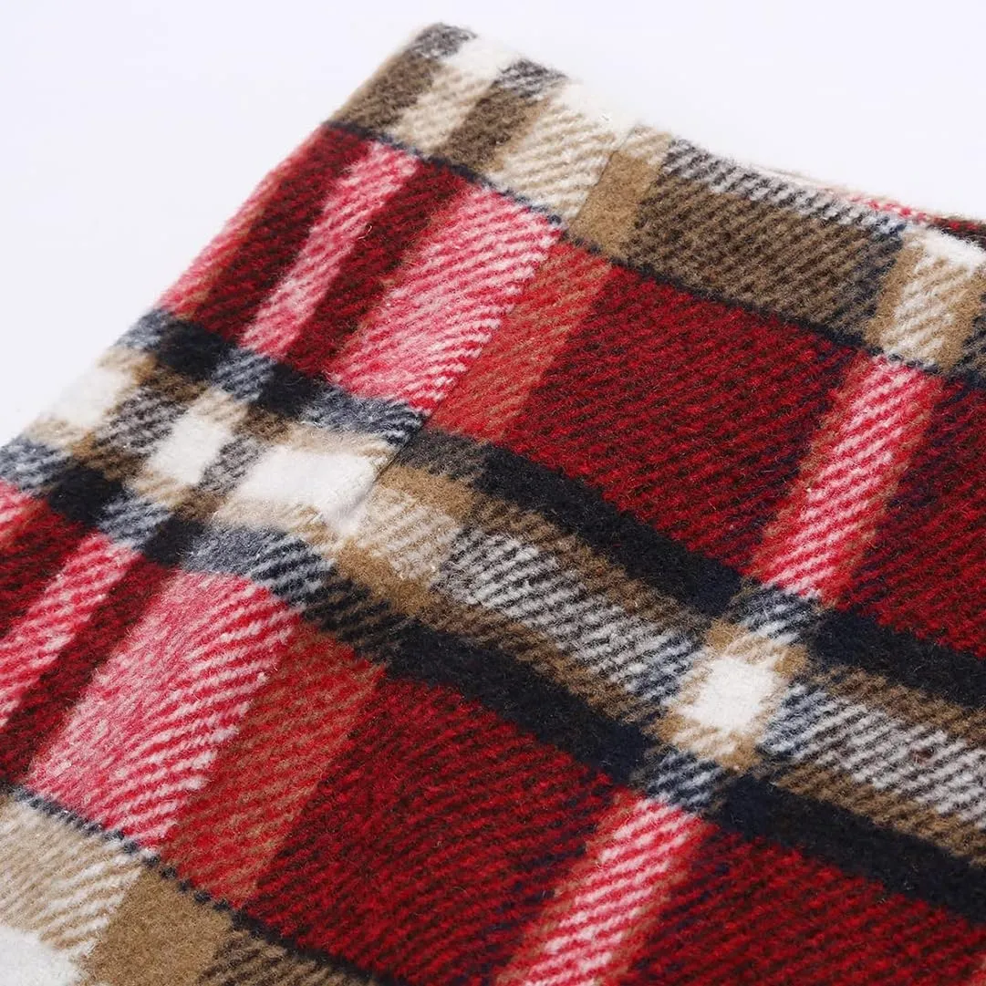 CYCLAMEN Women's Plaid Skirt High Waisted Bodycon Pencil Mini Midi Skirts 2024 Fall Winter A Line Wool Skirt