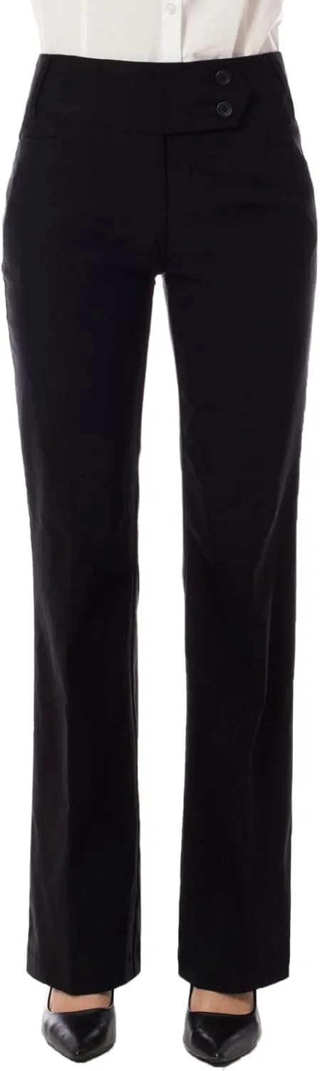 Design by Olivia Women's Ultra Stretch Comfy Millennium Bootcut Dress Pants Work Business Office Trousers